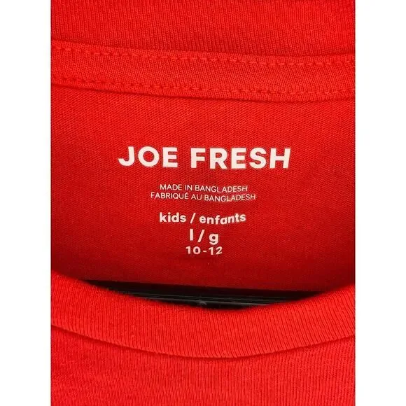 NWT Joe Fresh Graphic Print Short Sleeve T-Shirt Red/White Girls Size L (10-12) - Picture 5 of 5